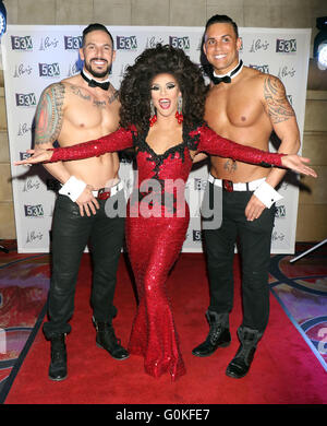 Grand Opening of 53X held at Chateau Nightclub & Rooftop at Paris Las Vegas  Featuring: Shangela, Chippendales Where: Las Vegas, Nevada, United States When: 31 Mar 2016 Stock Photo