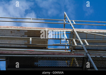 Scaffolding with a view in the blue sky Stock Photo