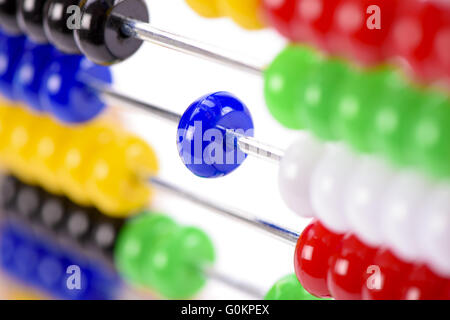 abacus counter in detail and isolated over white Stock Photo