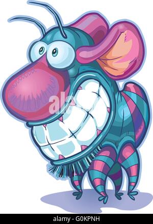 Vector cartoon clip art illustration of a cute and funny imaginary creature or monster. Stock Vector