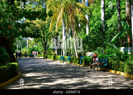 Mexican people walking in Papagayo Park, (Parque Papagayo), Acapulco, Mexico Stock Photo