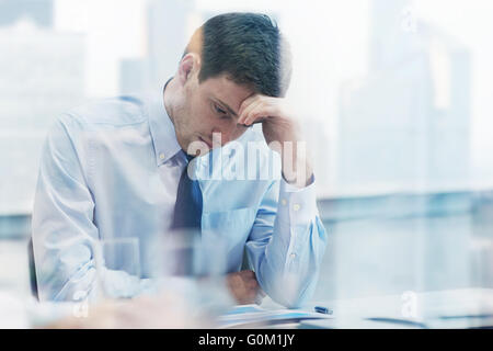 businessman having problem in office Stock Photo