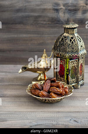 Islamic holidays decoration. Ramadan kareem. Tea glasses and pot ...