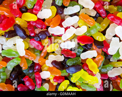 Close-up of a pile of wine gums in various colours Stock Photo