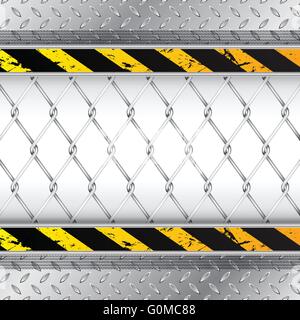 Industrial background with wired fence and tire treads Stock Vector