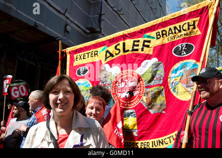 Mayday 2016. Clerkenwell. Frances O'Grady, General Secretary of the TUC (Trades Union Congress) Stock Photo