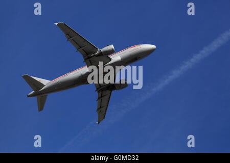 Airbus A319-114 C-FZUH Air Canada in heritage livery taking off from YOW Ottawa Canada, April 29, 2016 Stock Photo