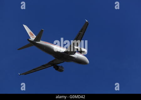 Airbus A319-114 C-FZUH Air Canada in heritage livery taking off from YOW Ottawa Canada, April 29, 2016 Stock Photo