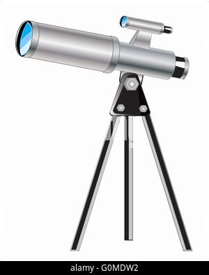 Telescope on white background Stock Vector