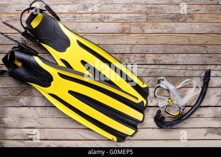 Download Close Up Of A Diving Mask On Yellow Plain Background Stock Photo Alamy PSD Mockup Templates