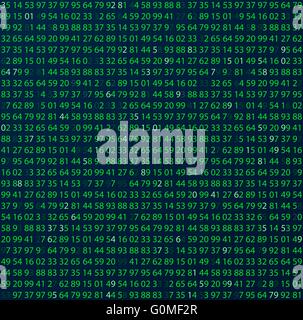 Template coding and programming theme. Green - cyan numbers rows ...