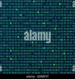 Template coding and programming theme. Green - cyan numbers rows. Vector tiled eps abstract illustration. Stock Vector