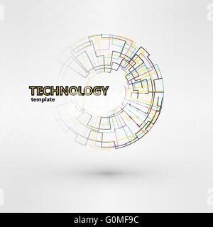 Wireframe mesh polygonal logo element. Torus with connected lines and dots. Stock Vector