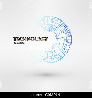 Wireframe mesh polygonal logo element. Torus with connected lines and dots. Stock Vector