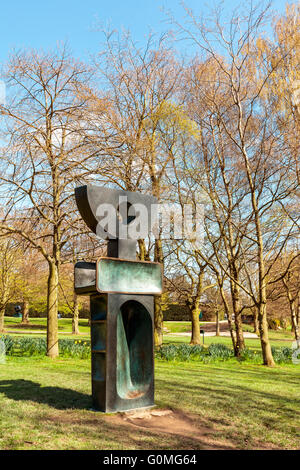 The Ultimate Form is part of 9 individual bronze sculptures, one of Barbara Hepworths's final works The Family of Man. Stock Photo