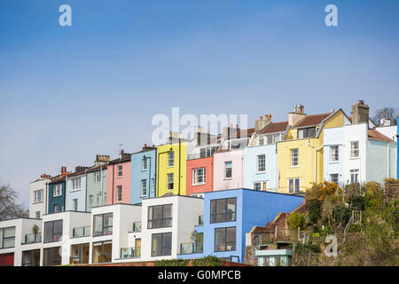 A terraced row of houses in Bristol, south west England, UK. Stock Photo