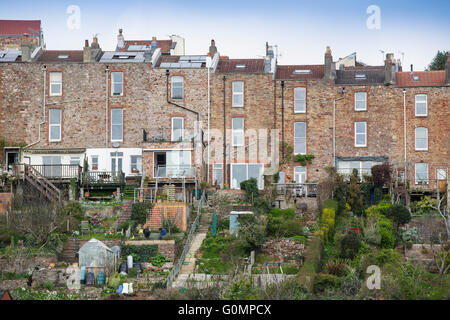 A terraced row of houses in Bristol, south west England, UK. Stock Photo