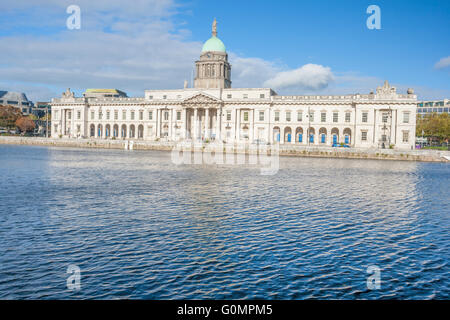 Dublin Custom house at the Liffey river in Dublin, Ireland Stock Photo