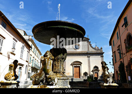 Fontana di Poggio, Cathedral, Tuscania,  Province of Viterbo,  Latium, Italy Stock Photo