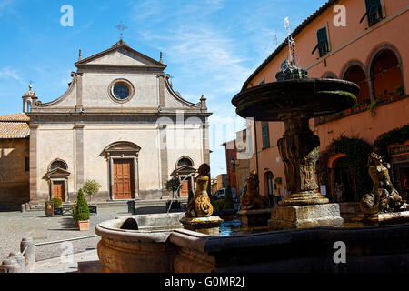 Fontana di Poggio, Cathedral, Tuscania,  Province of Viterbo,  Latium, Italy Stock Photo
