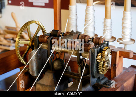 Close up of Spinning machine Cromford Mill in the Peak District Derbyshire England Stock Photo