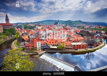 Cesky Kromlov, Czech Republic. Image of Cesky Krumov and Krumlov Castle. Stock Photo