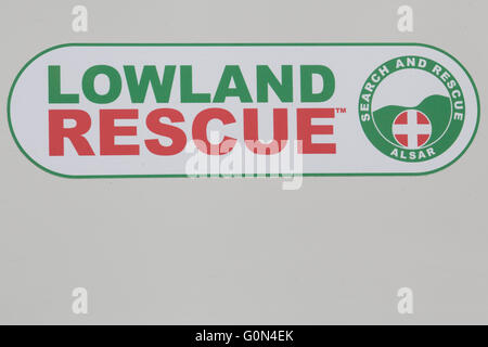 Public information sign for the Low Land Rescue Stock Photo