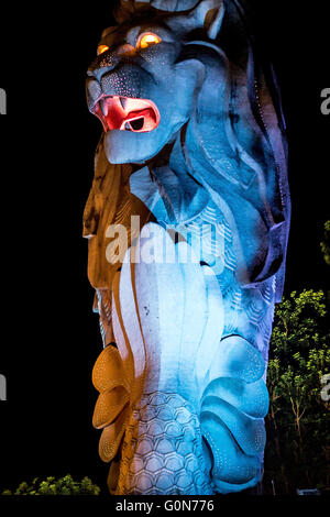 the Sentosa Merlion, mythical creature  is a guardian of prosperity Stock Photo