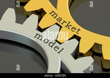 Market Model concept on the gearwheels, 3D rendering Stock Photo