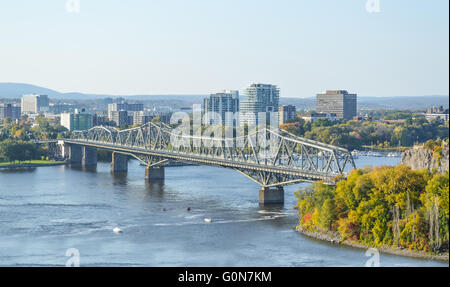 Alexandra Bridge between Ottawa, Ontario and Gatineau, Quebec Stock Photo