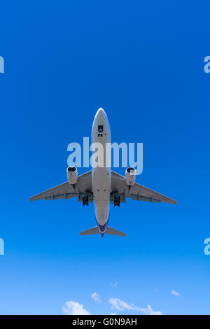 Jet passenger airplane landing Stock Photo