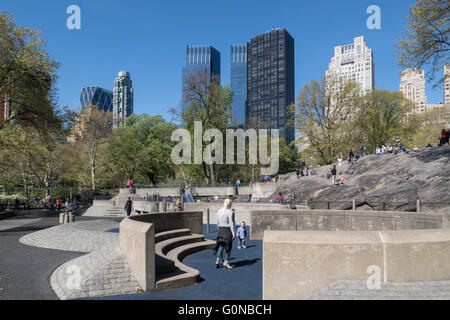 Children Playing, Heckscher Playground, Central Park, NYC Stock Photo