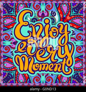 handwriting lettering inscription Enjoy every moment motivation Stock Vector
