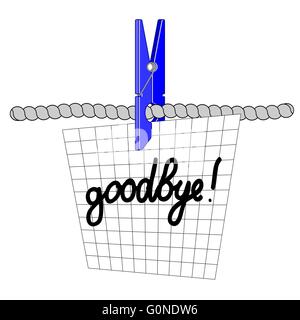 Farewell note on the sheet in the box. Vector EPS10 Stock Vector