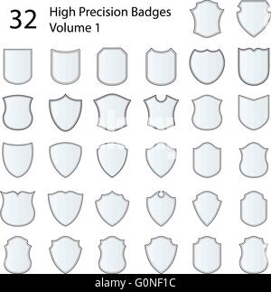 Set of 32 badges, made with high precision Stock Vector