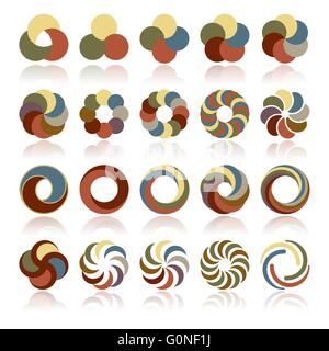 Abstract Circular Design Elements, Vector illustration.  Multicolor and isolated on white background. Stock Vector