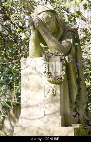 Damaged and fallen old graves and headstones in an Ancient Burial ...