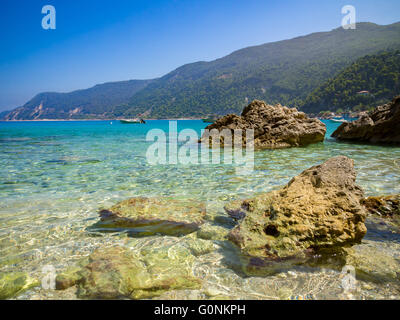 Beach in Agios Nikitas Stock Photo