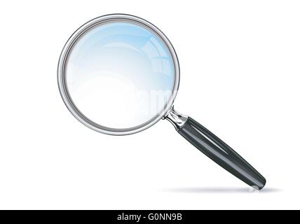 Vector EPS 10 magnifying glass. Blue lens effect. Stock Vector