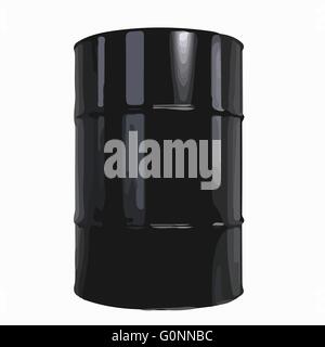 Vector illustration of Black Oil Barrel. Stock Vector