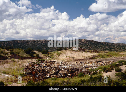 Landfill & town dump near Truchas; New Mexico; USA Stock Photo