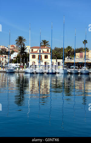 Sailing yachts in port of Lavrio, Attica, Greece Stock Photo