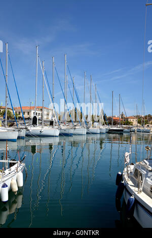 Sailing yachts in port of Lavrio, Attica, Greece Stock Photo