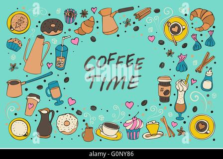 Coffee outline collection Stock Vector