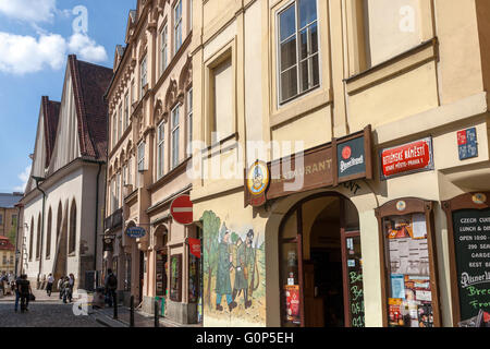 Popular pub Svejk, Betlemske square, the Old Town, Prague, Czech Republic Stock Photo