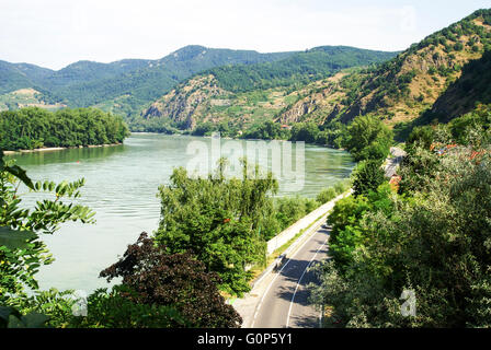 Durnstein, a small town on the Danube river in the Krems-Land district, in the Austrian state of Lower Austria. Stock Photo