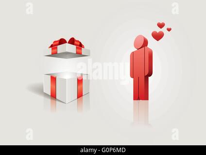 Man and surprise vector illustration. Elements are layered separately in vector file. Stock Vector