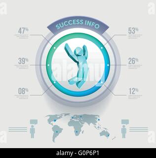 Vector people infographic design template. Elements are layered separately in vector file. Stock Vector