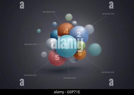 Vector abstract sphere infographics design template. Elements are ...