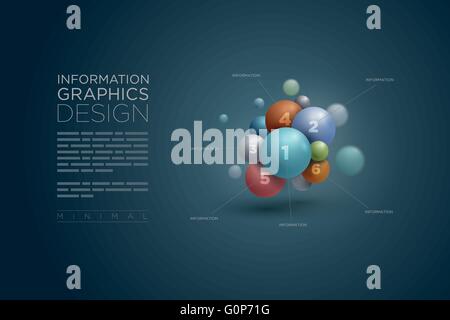 Vector abstract sphere infographics design template. Elements are ...